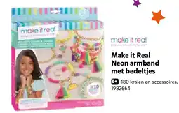 Intertoys Make it Real Neon armband met bedeltjes aanbieding