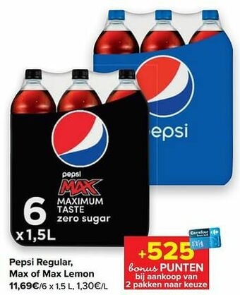 Carrefour Pepsi regular max of max lemon aanbieding