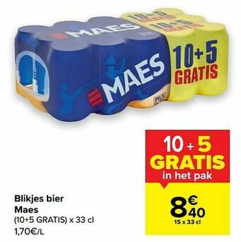 Carrefour Blikjes bier maes aanbieding