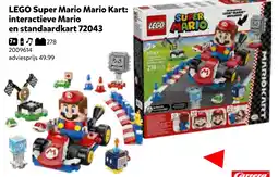 Intertoys lego super mario mario kart interactieve mario en standaardkart 72043 aanbieding