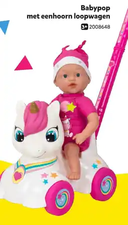 Intertoys Babypop met eenhoorn loopwagen aanbieding
