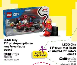 Intertoys lego city f1 pitstop en pitcrew met ferrari auto aanbieding