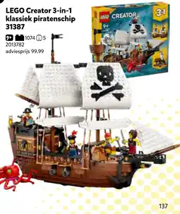 Intertoys lego creator 3-in-1 klassiek piratenschip aanbieding
