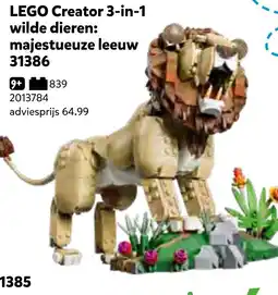 Intertoys lego creator 3-in-1 wilde dieren: majesteuze leeuw aanbieding