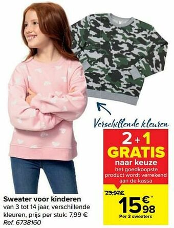 Carrefour Sweater voor kinderen aanbieding