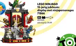 Intertoys lego ninjago 15-jarig jubileum: display met ninjapersonages aanbieding