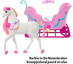 Intertoys Barbie in de notenkraker snoepjesland paard en slee aanbieding