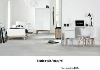 BabyPark Sixties wit - naturel speelgoedkist aanbieding