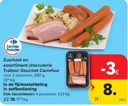 Carrefour Market Zuurkool en assortiment charcuterie aanbieding