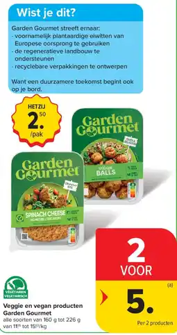 Carrefour Market Veggie en vegan producten Garden Gourmet aanbieding