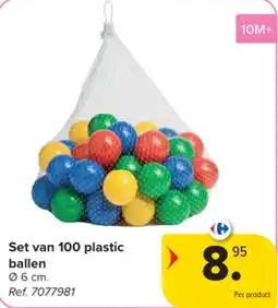 Carrefour Set van 100 plastic ballen aanbieding