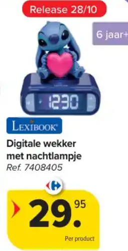 Carrefour Digitale wekker met nachtlampje aanbieding