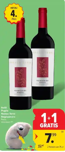 Carrefour Market Italië Puglia Nostre Terre Negroamaro Rood aanbieding