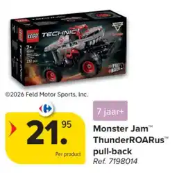 Carrefour monster jam thunderroarus pull-back aanbieding