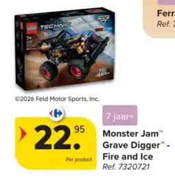 Carrefour Monster Jam Grave Digger - Fire and Ice aanbieding
