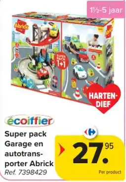 Carrefour Super pack Garage en autotransporter Abrick aanbieding