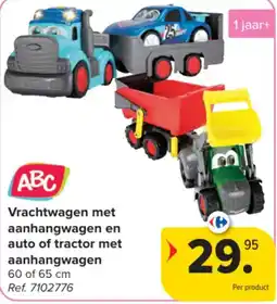 Carrefour Vrachtwagen met aanhangwagen en auto of tractor met aanhangwagen aanbieding
