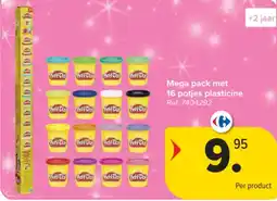 Carrefour Mega pack met 16 potjes plasticine aanbieding