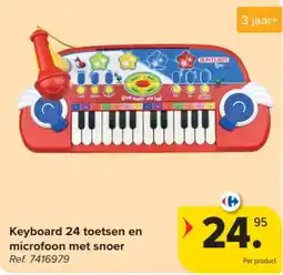 Carrefour Keyboard 24 toetsen en microfoon met snoer aanbieding