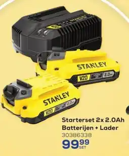 Supra Bazar Stanley Starterset 2x 2.0Ah Batterijen + Lader aanbieding