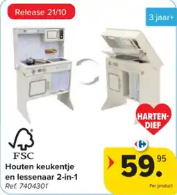 Carrefour Houten keukentje en lessenaar 2-in-1 aanbieding