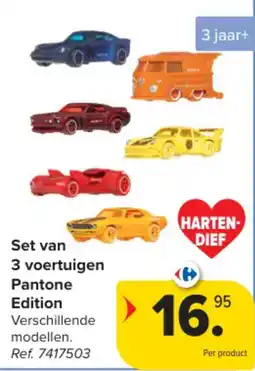 Carrefour Set van 3 voertuigen Pantone Edition aanbieding