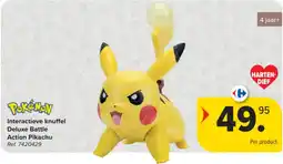 Carrefour Interactieve knuffel deluxe battle action pikachu aanbieding
