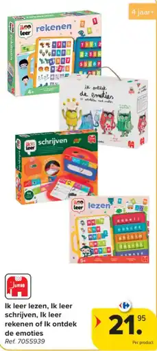 Carrefour Ik leer lezen, Ik leer schrijven, Ik leer rekenen of Ik ontdek de emoties aanbieding