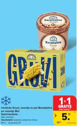 Carrefour Market Ijssticks gruvi en roomijs bis aanbieding