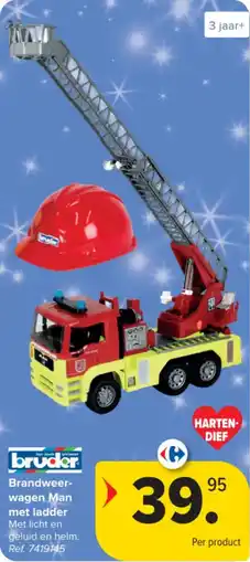 Carrefour Brandweer-wagen Man met ladder aanbieding