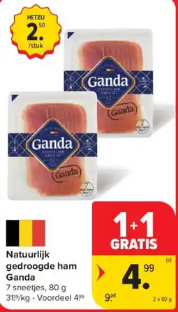 Carrefour Market Natuurlijk gedroogde ham Ganda aanbieding