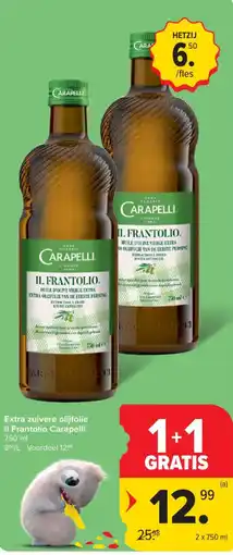 Carrefour Market Extra zuivere oljfolie Il Frantolio Carapelli aanbieding