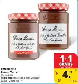 Carrefour Market Smeer pasta Bonne Maman aanbieding