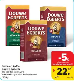Carrefour Market Gemalen koffie Douwe Egberts aanbieding
