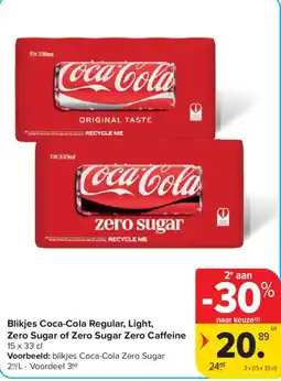 Carrefour Market Blikjes coca-cola aanbieding