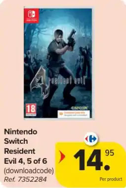 Carrefour Nintendo switch resident evil 4, 5 of 6 aanbieding