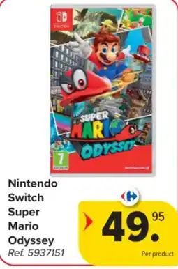 Carrefour Nintendo switch super mario odyssey aanbieding