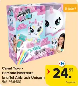 Carrefour Personaliseerbare knuffel Airbrush Unicorn aanbieding