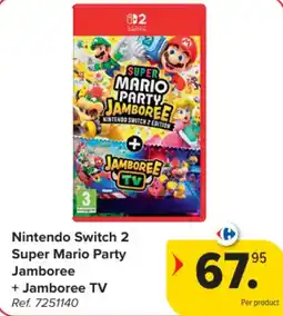 Carrefour Nintendo switch 2 super mario party jamboree + jamboree tv aanbieding