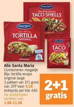Albert Heijn Santa maria tortilla original aanbieding