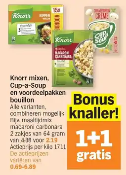 Albert Heijn Knorr mixen, Cup-a-Soup en voordeelpakken bouillon aanbieding