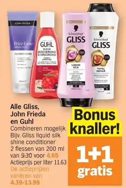 Albert Heijn Gliss liquid silk shine conditioner aanbieding