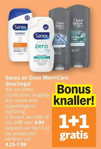 Sanex en Dove Men+Care douchegel