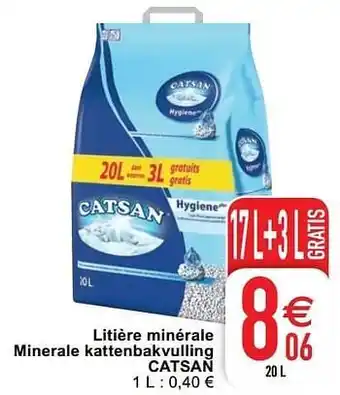 Cora Litière minérale minerale kattenbakvulling catsan 20 L aanbieding