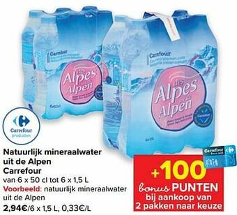 Carrefour Natuurlijk mineraalwater uit de alpen aanbieding