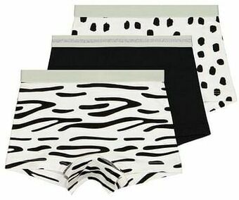 HEMA HEMA Kinderboxers Katoen/stretch Stip - 3 Stuks Zwart/wit (zwart/wit) aanbieding
