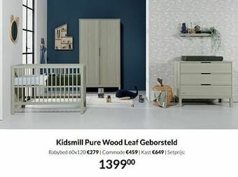 BabyPark Kidsmill pure wood leaf geborsteld aanbieding