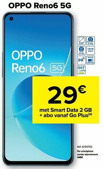 Carrefour Oppo reno6 5g aanbieding