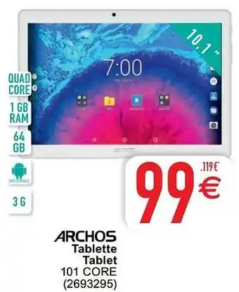 Cora Archos tablette tablet 101 core aanbieding