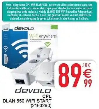 Cpl dlan 550 wifi start